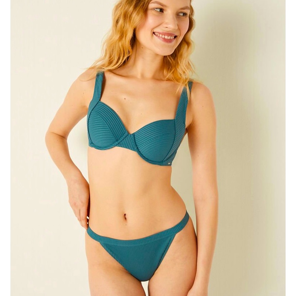 VS PINK top & bottom ribbed push-up bathing suit
